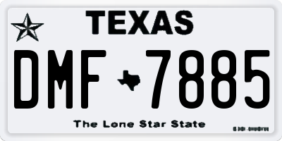 TX license plate DMF7885