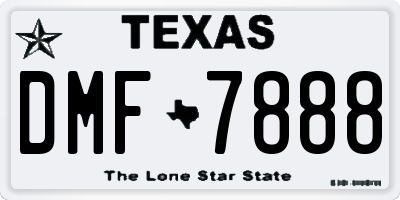TX license plate DMF7888