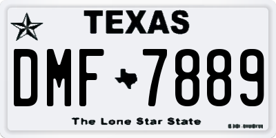 TX license plate DMF7889