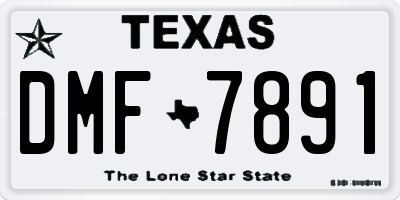 TX license plate DMF7891