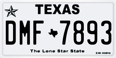 TX license plate DMF7893