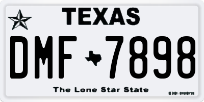 TX license plate DMF7898