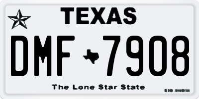 TX license plate DMF7908