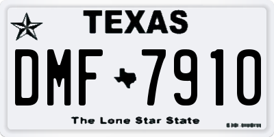 TX license plate DMF7910