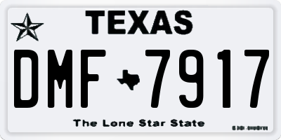 TX license plate DMF7917