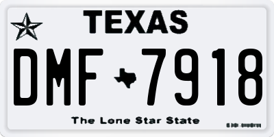 TX license plate DMF7918