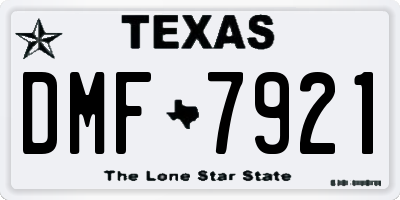 TX license plate DMF7921