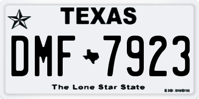 TX license plate DMF7923