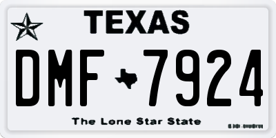 TX license plate DMF7924