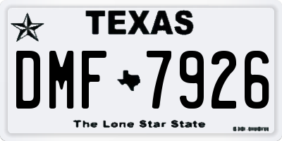 TX license plate DMF7926