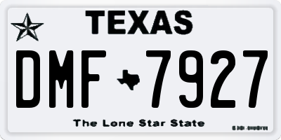TX license plate DMF7927