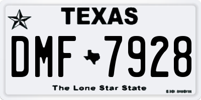 TX license plate DMF7928