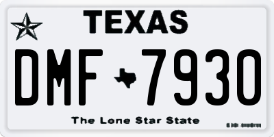 TX license plate DMF7930