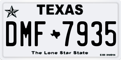 TX license plate DMF7935