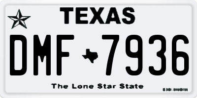 TX license plate DMF7936