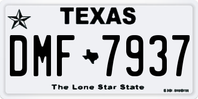 TX license plate DMF7937