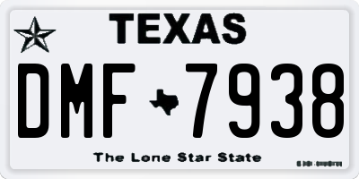 TX license plate DMF7938
