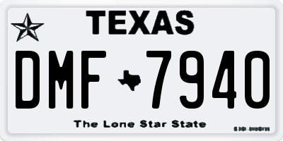 TX license plate DMF7940