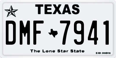 TX license plate DMF7941
