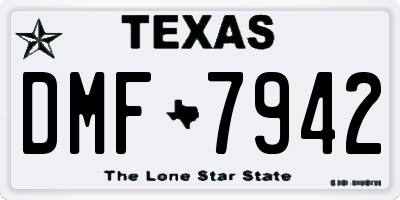TX license plate DMF7942