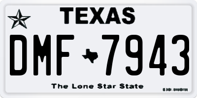 TX license plate DMF7943
