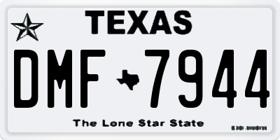 TX license plate DMF7944