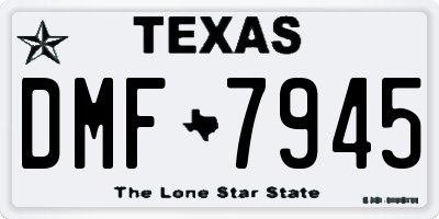 TX license plate DMF7945