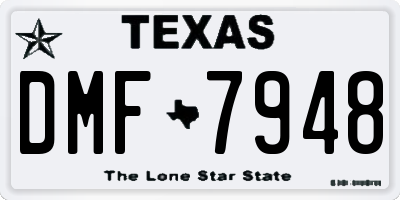 TX license plate DMF7948