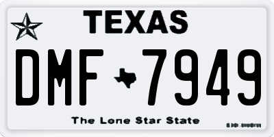 TX license plate DMF7949