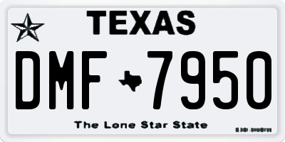 TX license plate DMF7950
