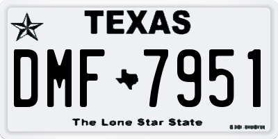 TX license plate DMF7951