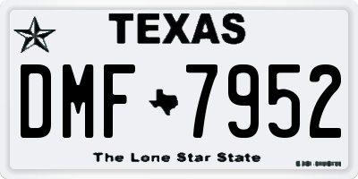 TX license plate DMF7952