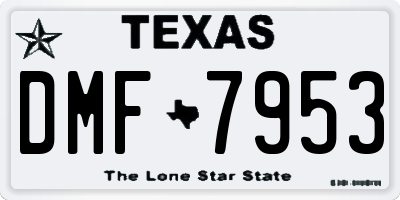 TX license plate DMF7953