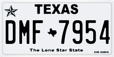 TX license plate DMF7954