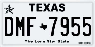 TX license plate DMF7955