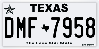 TX license plate DMF7958