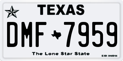 TX license plate DMF7959