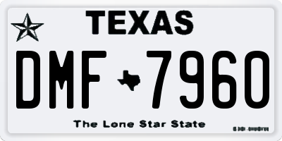 TX license plate DMF7960