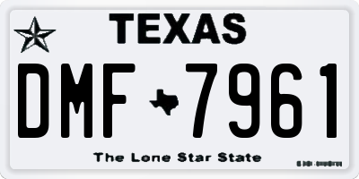 TX license plate DMF7961