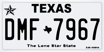 TX license plate DMF7967