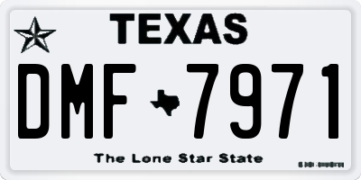 TX license plate DMF7971