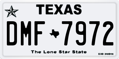 TX license plate DMF7972