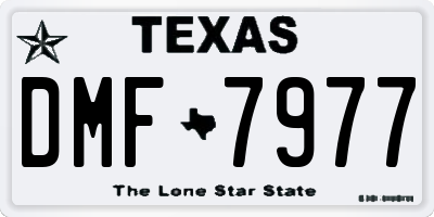 TX license plate DMF7977