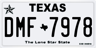 TX license plate DMF7978