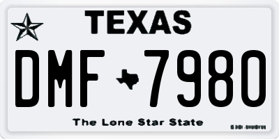 TX license plate DMF7980