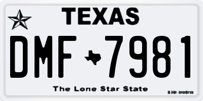 TX license plate DMF7981
