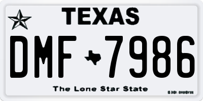 TX license plate DMF7986