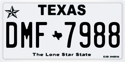 TX license plate DMF7988