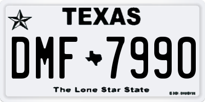 TX license plate DMF7990