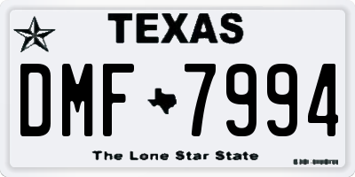 TX license plate DMF7994